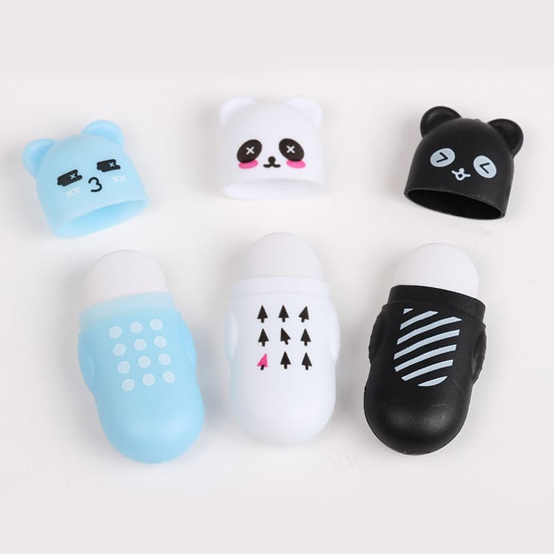Cross-Border New Plastic Cat Head Cartoon Erasers, Flexible and Adorable Designs, Creative Eraser Styles