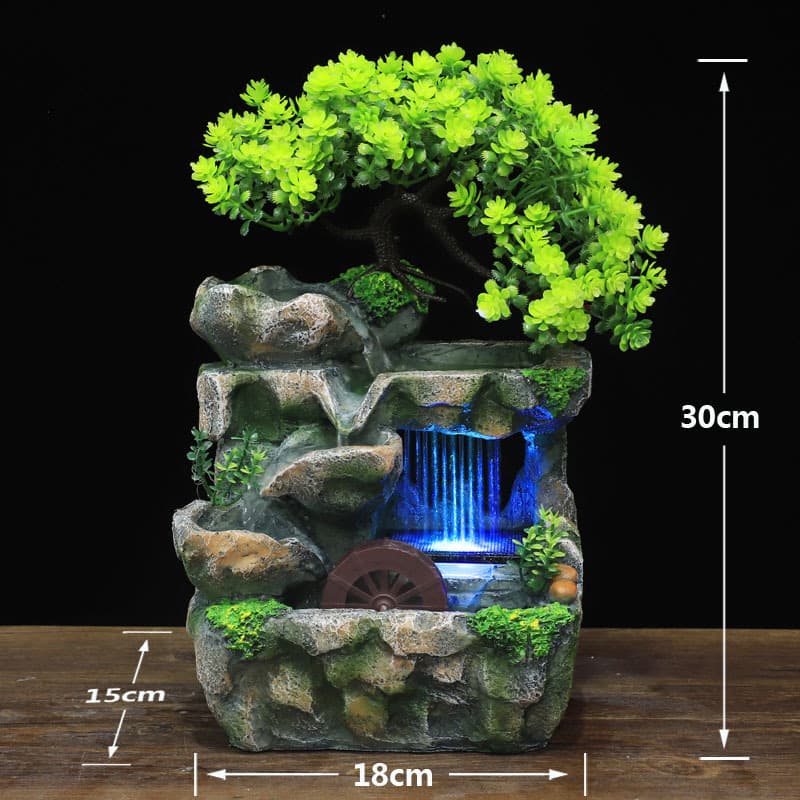 Free Shipping Fountain Desktop Miniature Rockery Water Ornament Minimalist Resin Craft Water Ornament Circulating Water