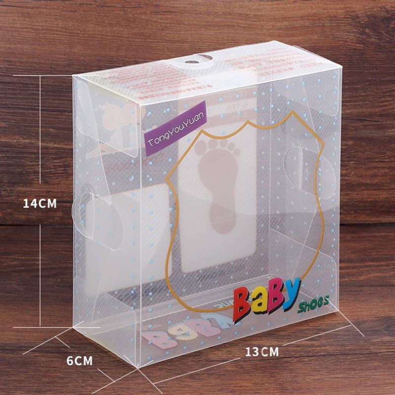Manufacturer sells PVC baby walking shoes, PP twill baby shoe boxes, PP boxes, and PET children's shoe boxes.
