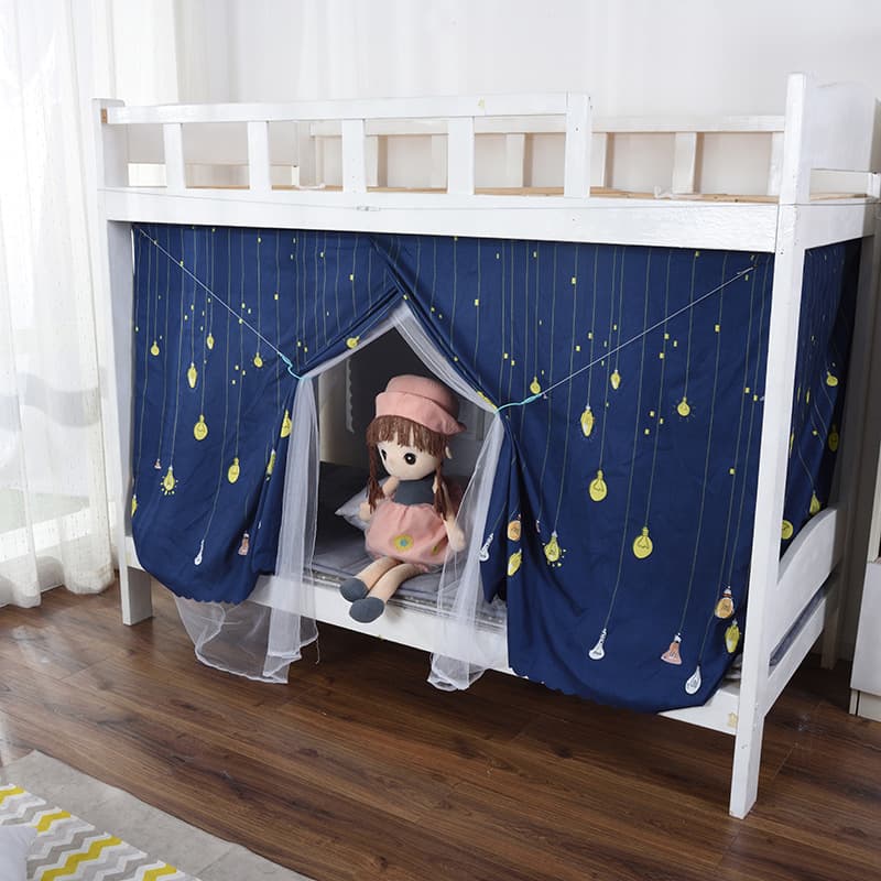 Floor-Standing Lower Bunk Integrated Mosquito Net for Student Dormitory, Dust-Proof Top, Light-Blocking, Breathable, Home Use Bed Canopy Mosquito Net