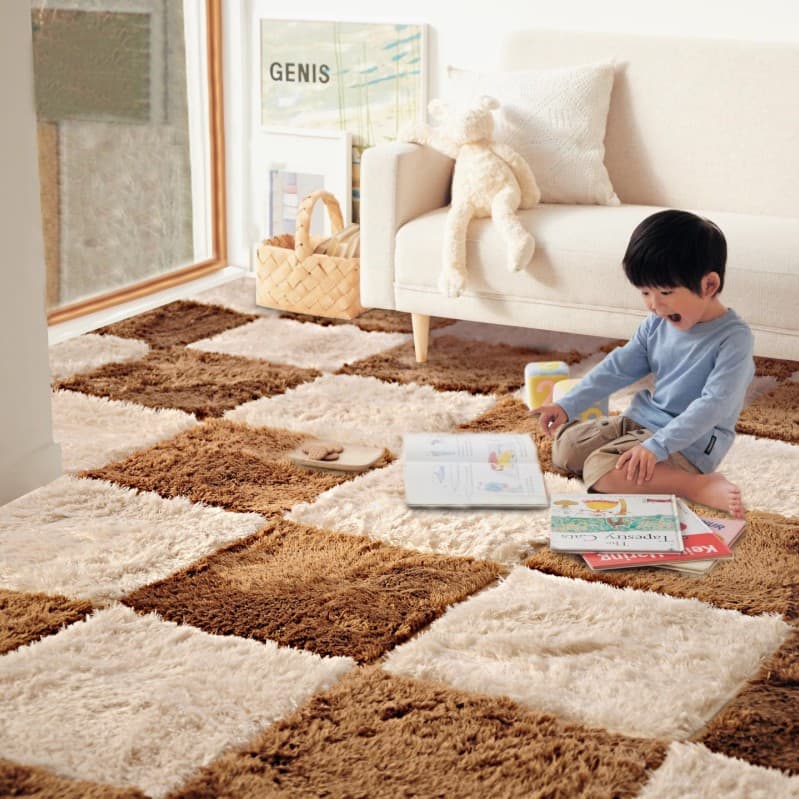 European simple splicing full carpet living room sofa coffee table bedroom bedside floor mat children's tatami mat