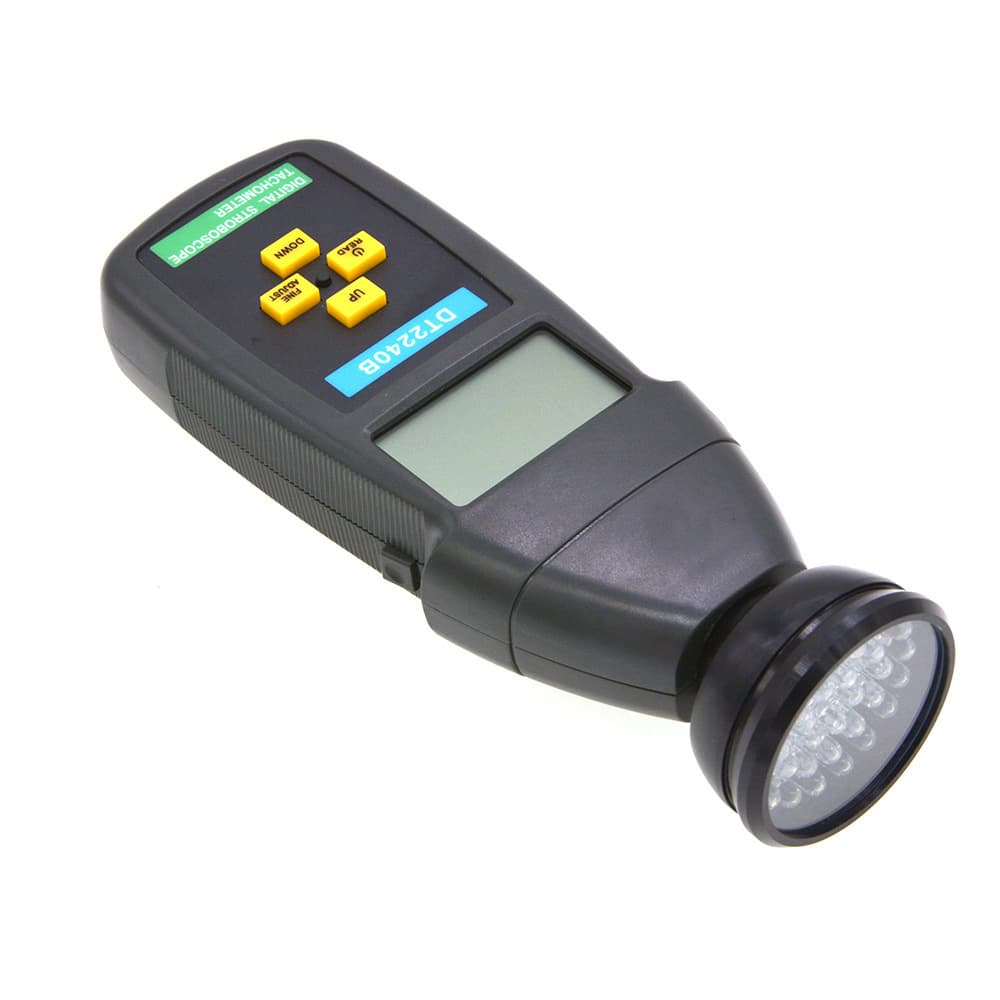 Non-Contact Stroboscope Reflective Tape-Free Flash Tachometer Speedometer Photoelectric Speed Detector DT-2240B