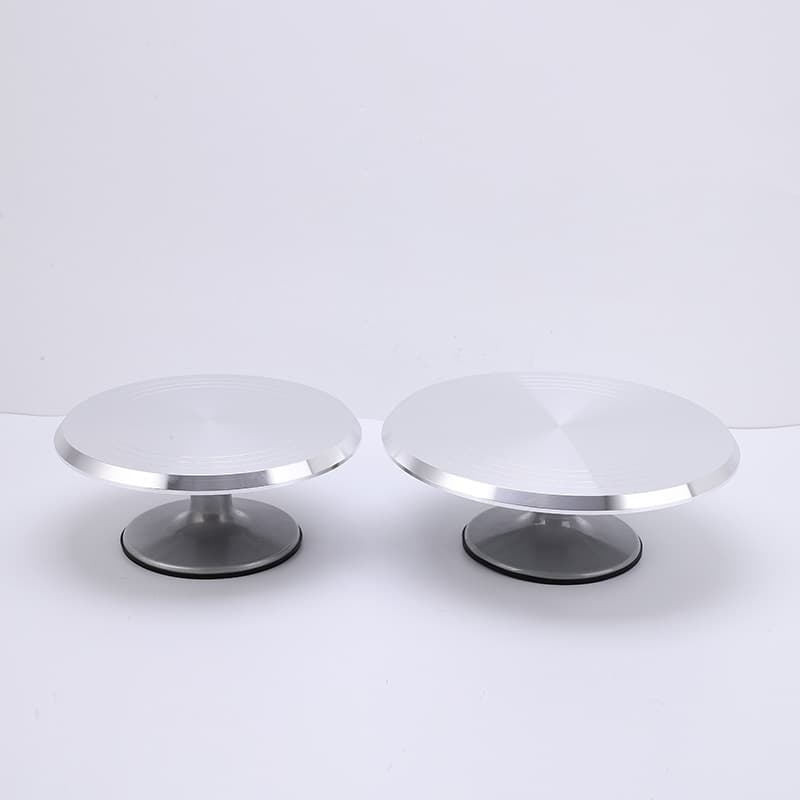Stainless Steel Cake Turntable Baking Tool Decoration Floral Stand with Non-Slip Base Home Use Cake Serving Tray