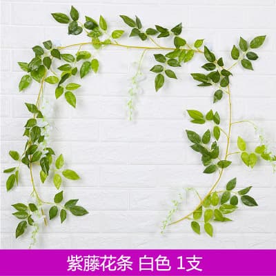Artificial Wisteria Vine Wedding Decoration Fake Flower Plastic Flower String Vine Air Conditioner Pipe Covering Winding Ceiling