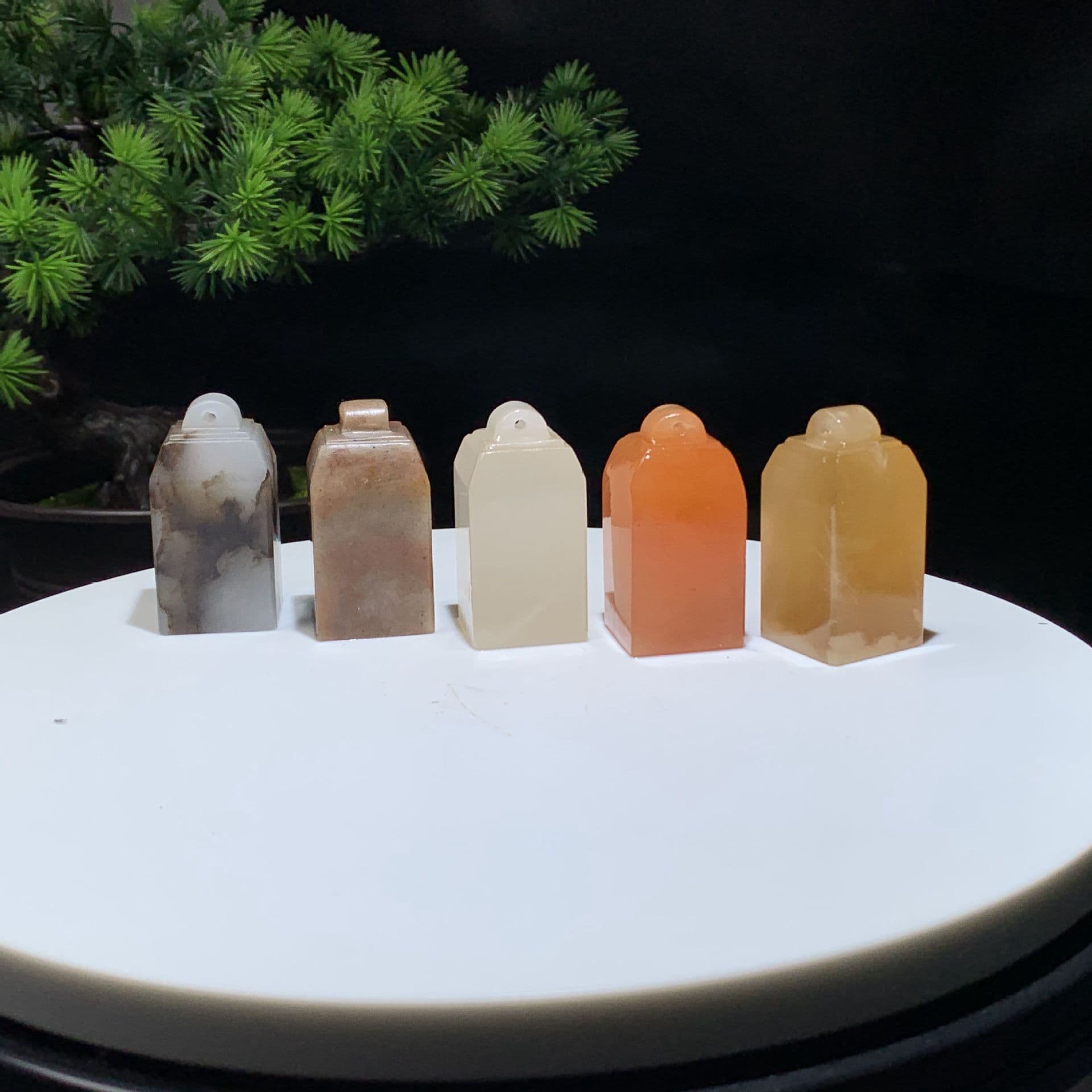 Qinghai Frozen Stone Tile Knob Seal Ruyi Knob Seal Shoushan Stone Seal Collection Seal Plain Seal Gift