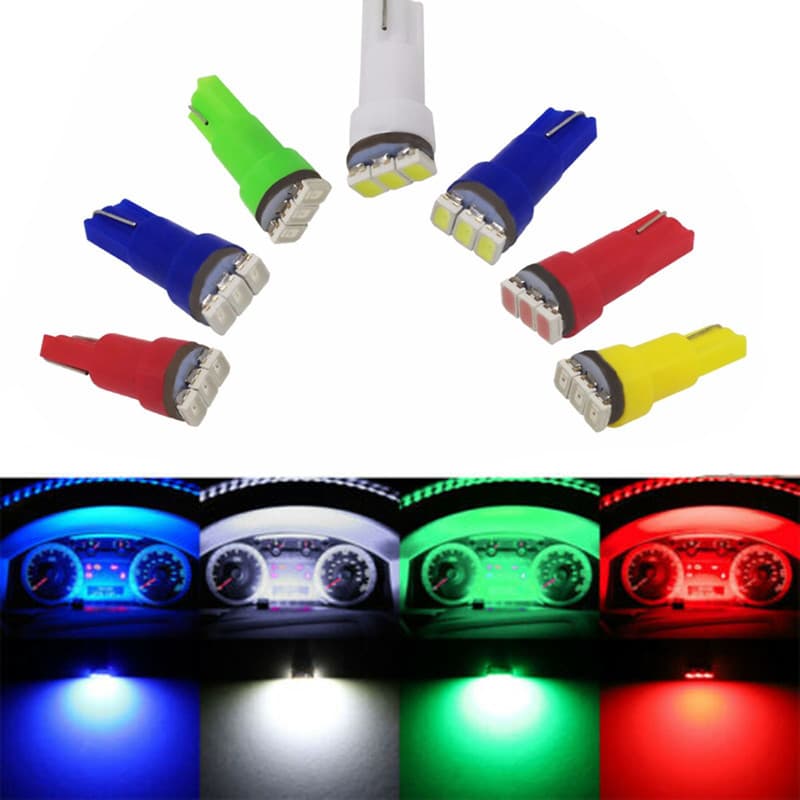 Car LED Instrument Light T5 3020 1210 3SMD Car Dashboard Light Indicator Reading Light License Plate Light