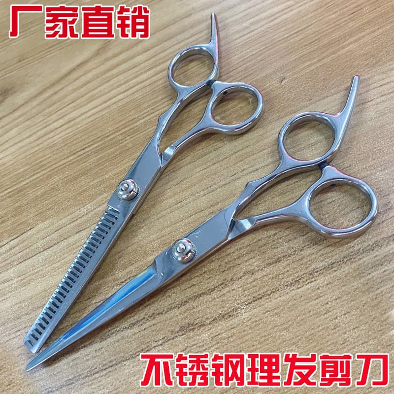 Stainless steel hair scissors wholesale special gifts 6-inch flat scissors thinning scissors hairdressing scissors DIY hair scissors