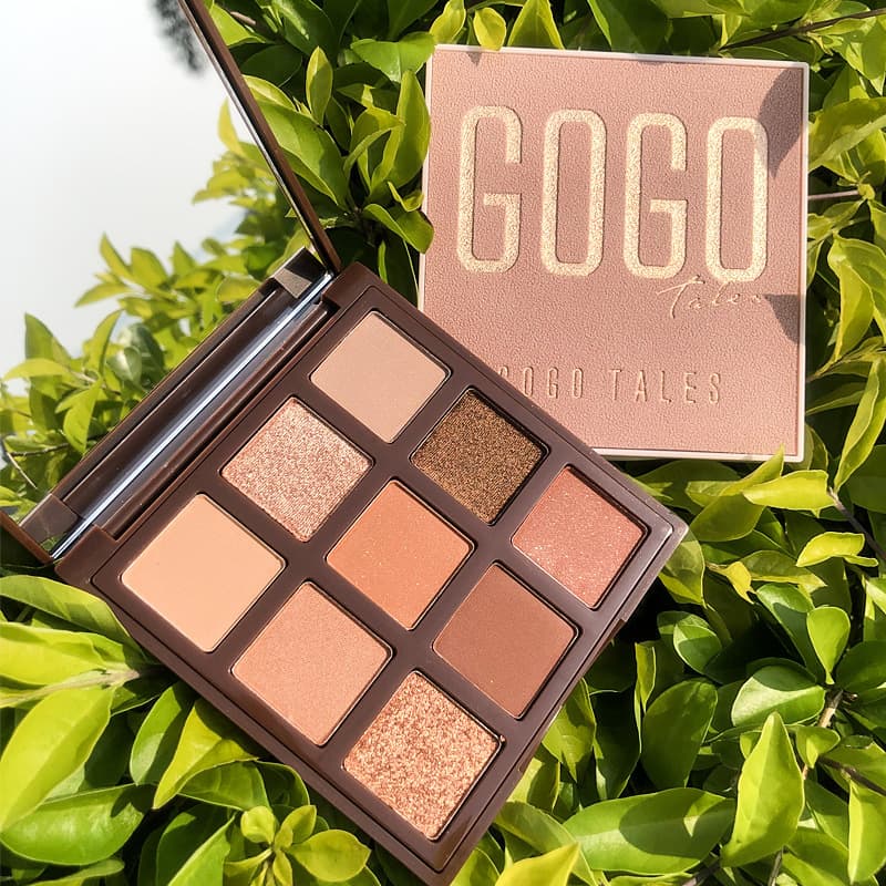 Gogo Dance Chocolate 9 Color Eyeshadow Plate Earth Color Pearlescent Matte Waterproof Jiugongge Eyeshadow Small Plate Portable ins
