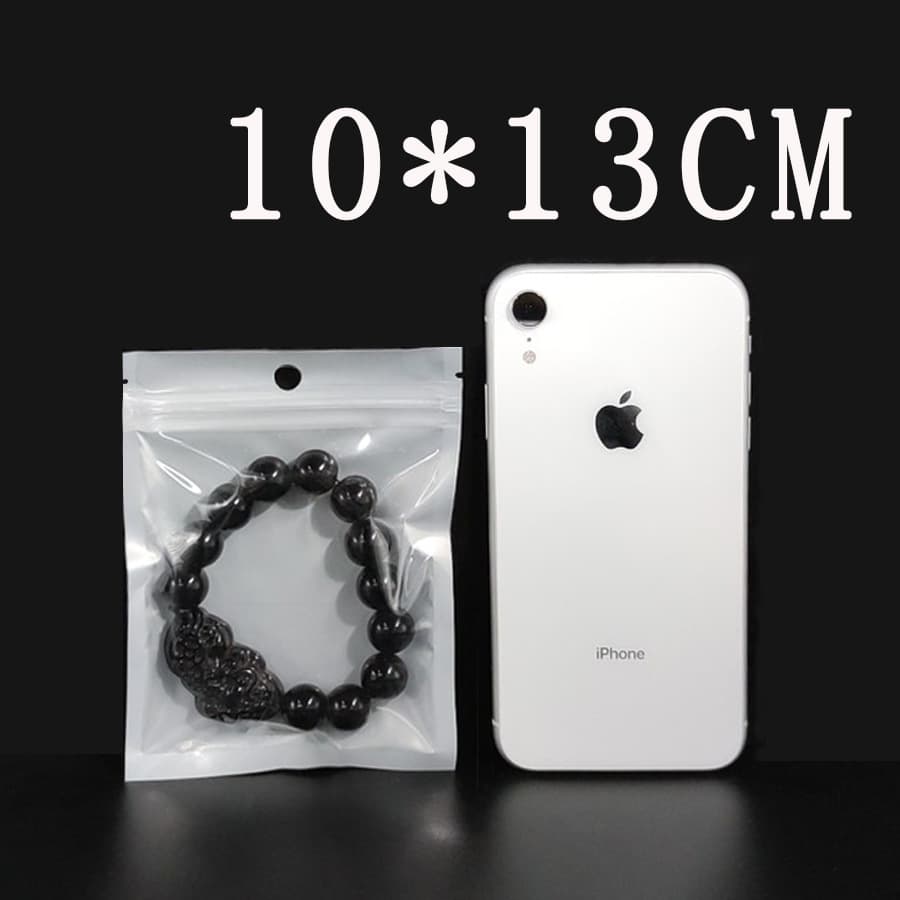 10*13 Pearl Film Ziplock Bag, Resealable Bag, White Plastic Bag, Data Cable Accessory Packaging Bag