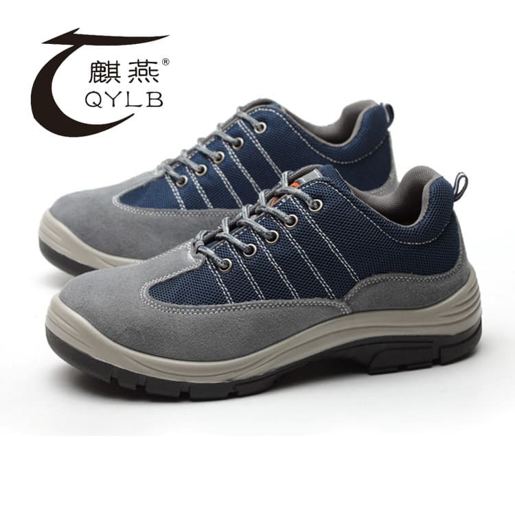 Anti-Smash and Anti-Puncture Safety Shoes Steel Toe Breathable Spring Summer Work Shoes Non-Slip Safety Shoes Suede Style