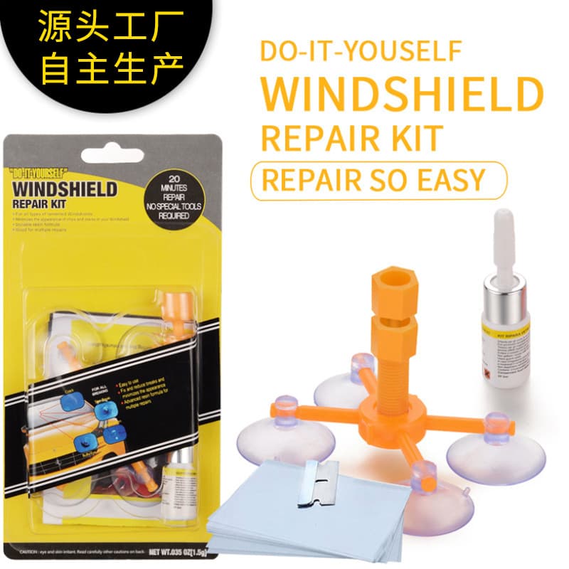 Car Windshield Glass Repair Tool Kit Auto Windscreen Crack Restoration Fluid Instrument Set Vehicle Windscreen Chip Fixing Agent