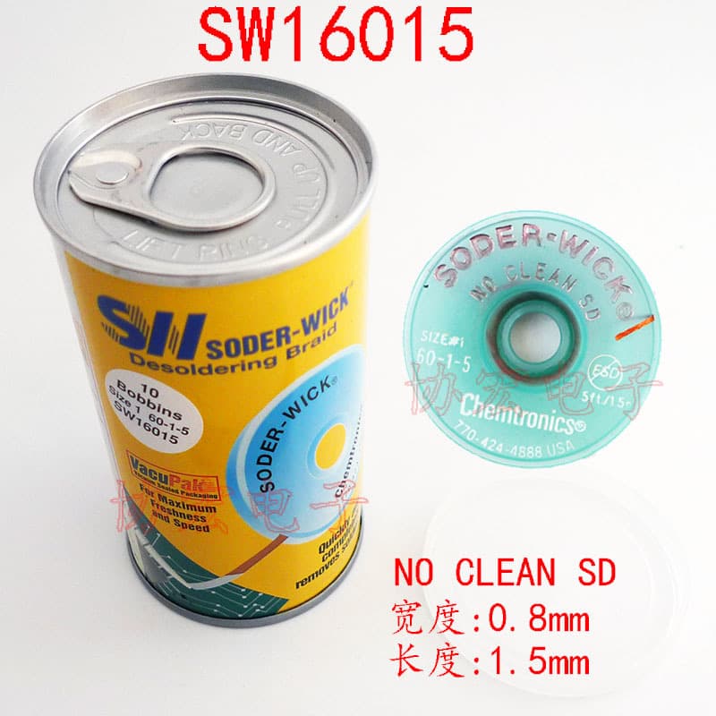 Supply ITW SOLDER WICK SW 16015 0.8MM no-clean desoldering braid, 14035 lead-free solder wire