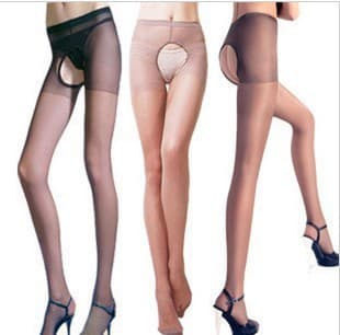 Sexy Double-Sided Open Crotch No-Need-to-Remove / Double-Sided Hollow Core Silk Open Crotch Pantyhose for Women