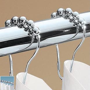 Manufacturer supplies shower curtain hooks, metal shower curtain hooks, gourd-shaped buckles, ball-bead type, five-bead gourd hooks, curtains, bulk.