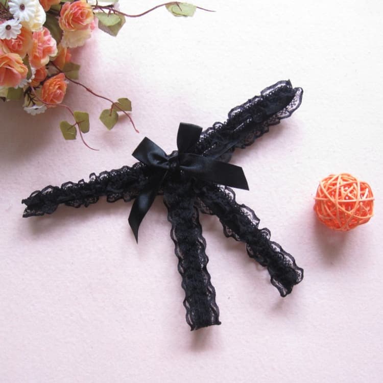 Sexy and charming lace thong T-back, women's seductive open-crotch T-back alternative low-waist t-back 2020.