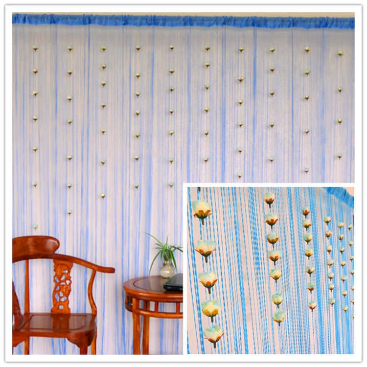 Manufacturer Supplies Keqiao Rose Flower 1*2 Finished Line Curtains, Door Curtains, Hanging Curtains, Wholesale in Stock, Household Curtains, Sheer Curtains