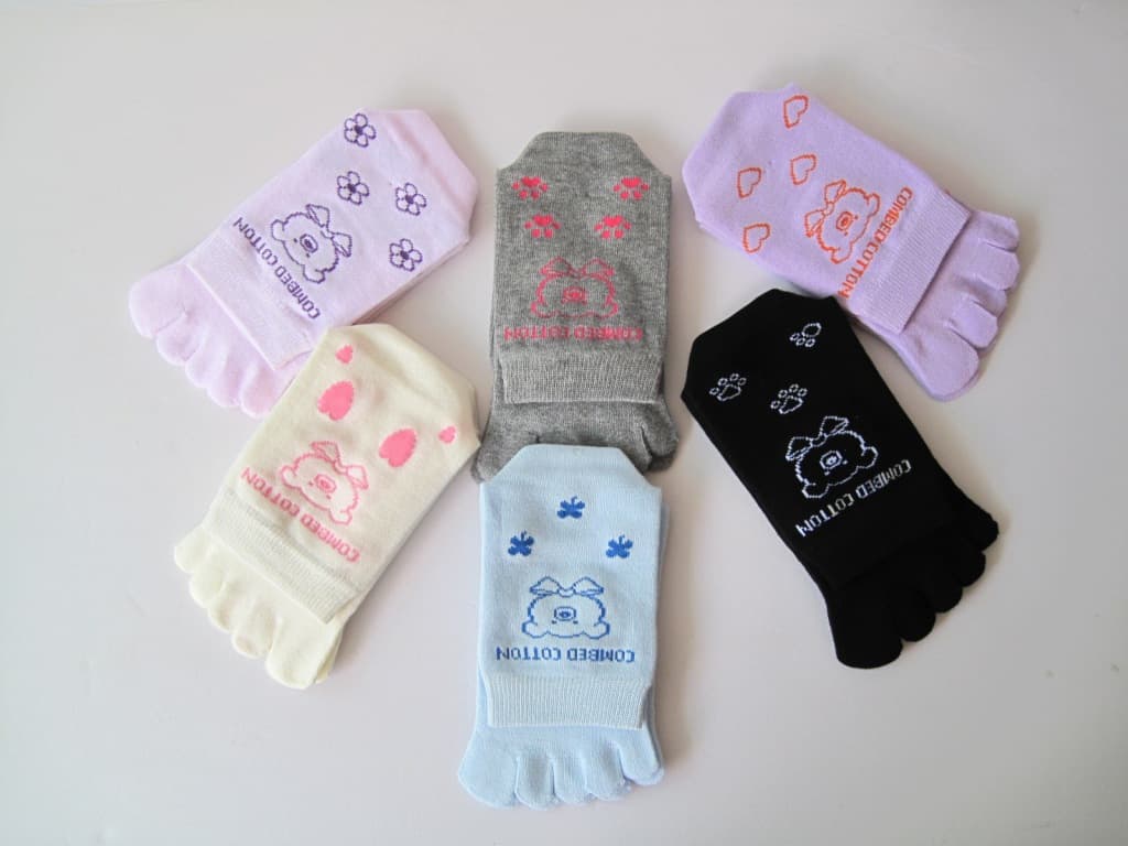[1 Yuan Proofing] Combed Cotton Women's Jacquard Five-Toe Socks