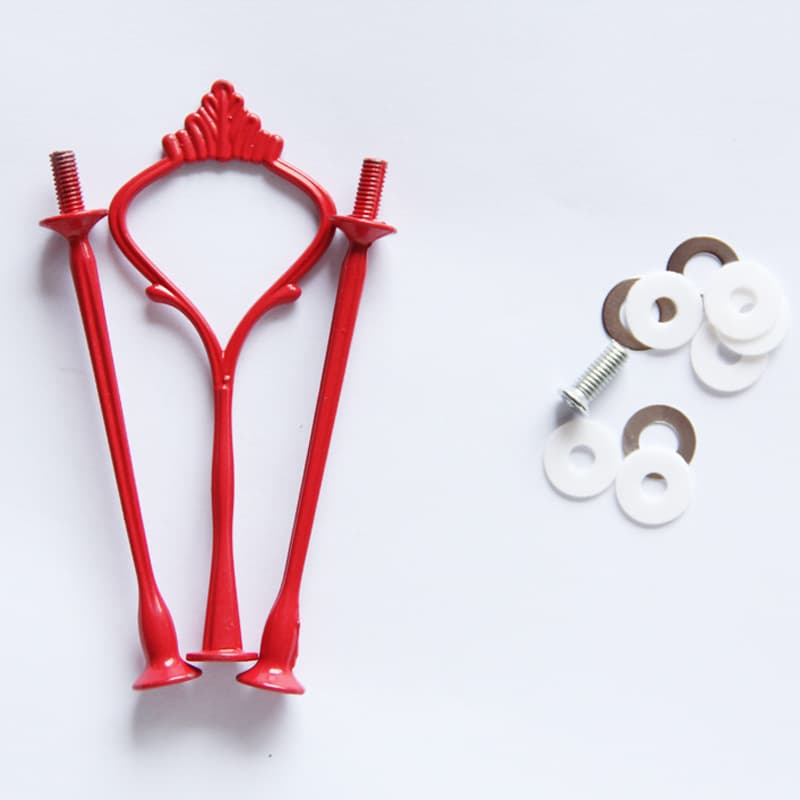 Crown Handle Zinc Alloy Fruit Plate Hanger Stand, Wholesale Banquet Essential Metal Cake Plate Rack Ceramic Plate Holder