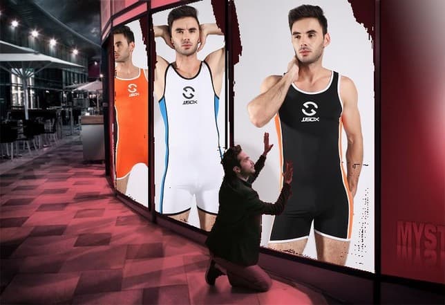 New JJSOX color-blocked men's jumpsuit, fashionable and sexy sportswear/swimsuit wholesale JJ10