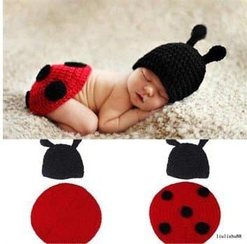 New Arrival Baby 100-Day Photo Outfits, Beetle Costume, Infant Photography Knitted Clothing Wholesale, Manufacturer, Supply Source