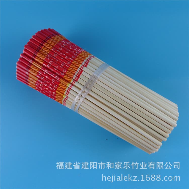 Disposable Wedding Chopsticks 24cm*6.0 Red Head, Red Sleeve Pattern Chopsticks