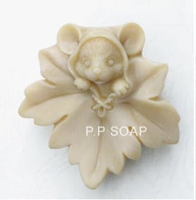 C819 Maple Leaf Mouse Cartoon Cute Mouse Soap Mold Silicone Mold Soap Mold