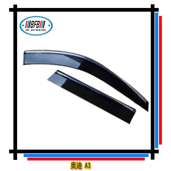 For Audi A3 Rain Guards Window Visors Rain Deflectors A3 Window Rain Visors with Chrome Trim