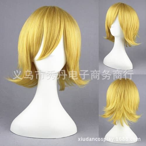 Xuedan Dino Pandora's Heart Bessarius 30cm Golden Cosplay Wig 004B Short Hair High Temperature Silk Universal Fit
