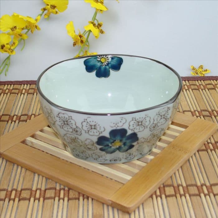 Japanese-style ceramic hand-painted underglaze 5-inch European-style bowl, rice bowl, soup bowl, blue-and-white bowl, porridge bowl