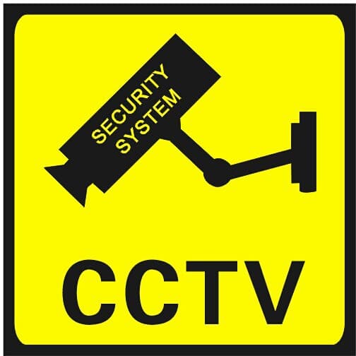Video Surveillance Area Warning Sticker, Monitoring Warning Sign, Laminated Glossy Small Square English Warning Sticker, Self-Adhesive