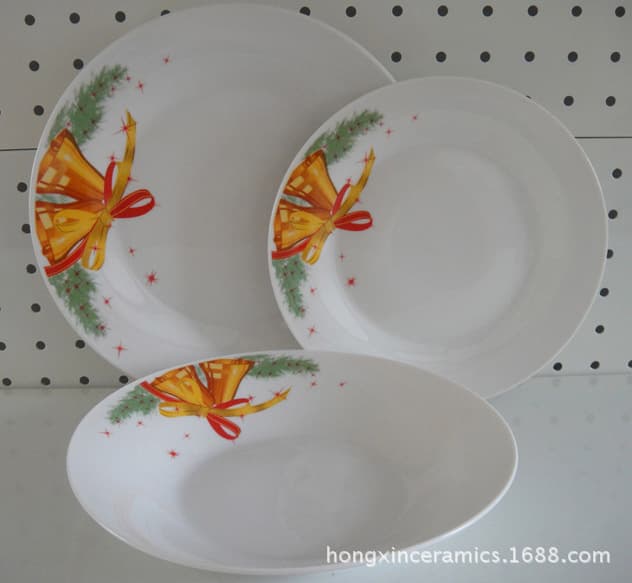 Round Shape Decal Porcelain 18-Piece Dinner Set