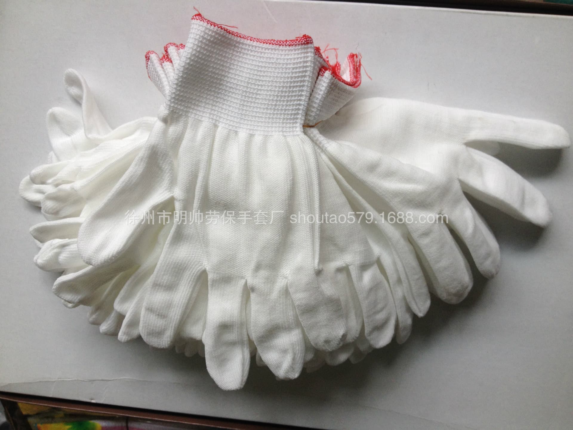 Factory direct white and black 13-gauge nylon elastic yarn glove liners, for electronics factories, manual work, and painting