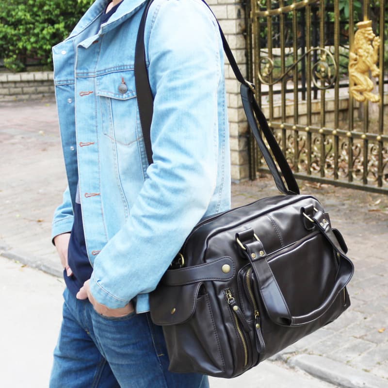 Korean Style New Men's Single Shoulder Bag Pu Leather Crossbody Bag Large Capacity Travel Trendy Handbag For Men
