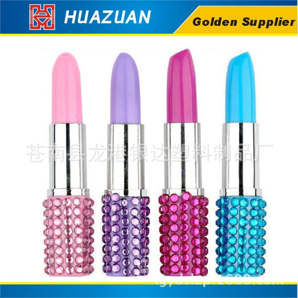 Our factory produces stick drill products, including various patterns of lipstick pen stick drills.
