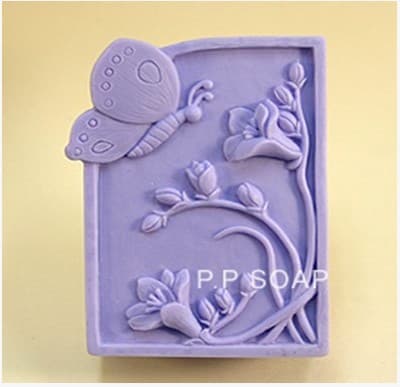 S260 Soap Mold Handmade Soap Silicone Mold Soap Mold Silicone Soap Mold Butterfly Picking Flowers