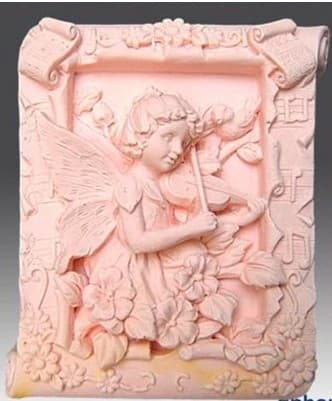 Soap Mold Soap Making Mold Silicone Mold Soap Mould Flower Fairy Playing Violin C1096