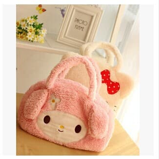 Soft Winter Handbag Shoulder Bag Plush Cartoon Animal Tote Bag Casual Women's Travel Large Bag
