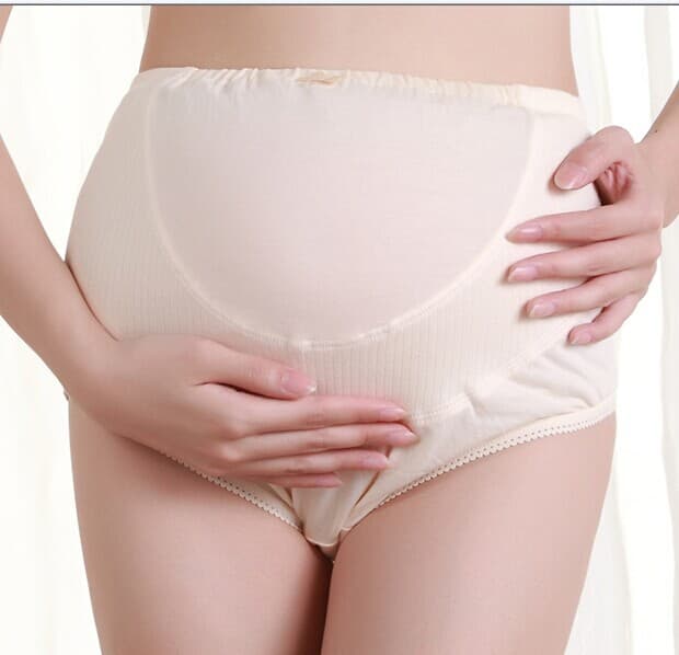 Maternity ribbed panties, cotton postpartum panties, cotton large size adjustable belly support pants boxer shorts DQ-1501.