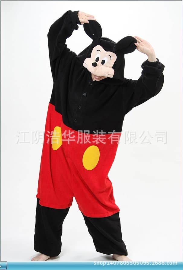 New Winter Cartoon Onesie Pajamas Cute Mickey Minnie Couple Homewear Men Women Sleepwear Loungewear Export