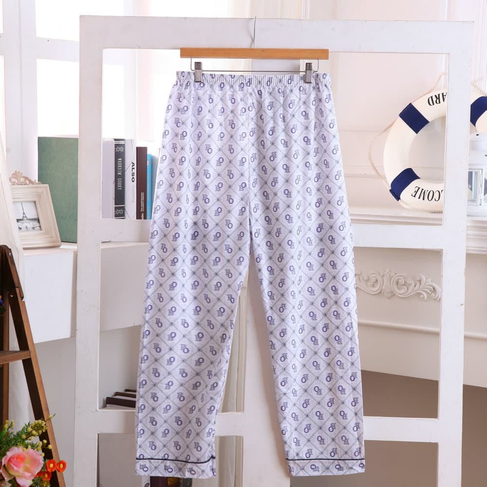 Men's Thin Long Pajama Pants, Multi-Pattern Casual Home Pants, Single or Double Layer Medium Thickness Options