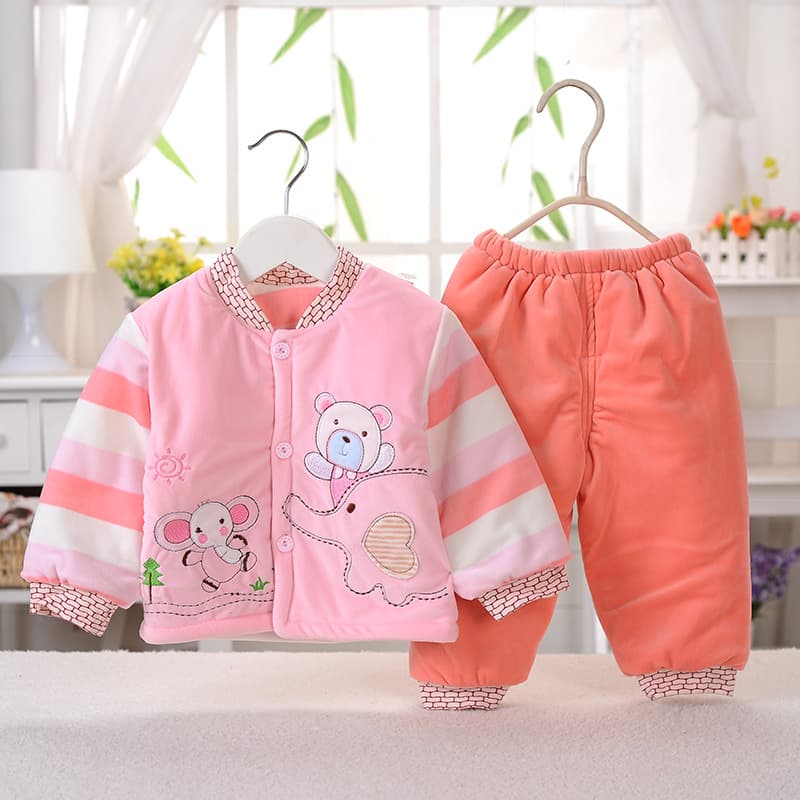 Winter children's cotton-padded jackets, newborn/infant cotton-padded jackets, winter thickened and warm baby outing clothes