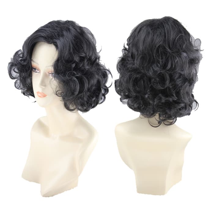 COS anime character Game of Thrones Jon Snow cosplay short curly black Harajuku color wig