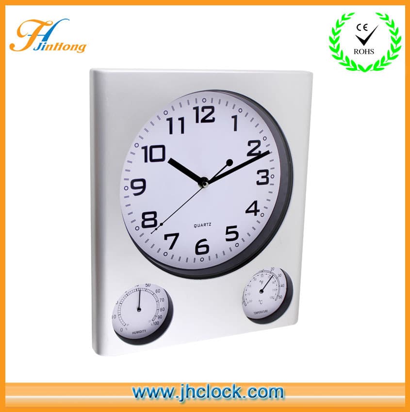 Temperature and humidity function wall clock, simple decorative home quartz clock, Amazon supplier, cross-border e-commerce