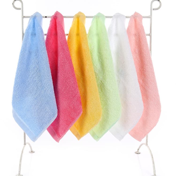 Bamboo Fiber Small Square Towel 25*25 Children's Face Towel Baby Bib Kindergarten Numbered Towel Wholesale