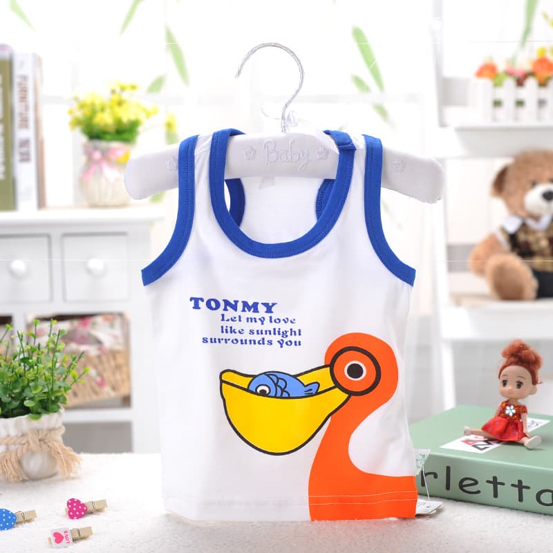 Summer Kids Clothing Boys Girls Cotton Vest Cartoon Cotton Vest Sleeveless Vest Children's Vest