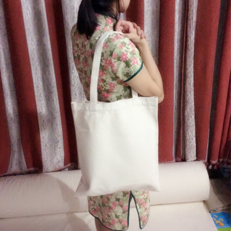 DIY Blank Hand-painted Shoulder Handbag, Solid Color Canvas Bag, Shopping Gift Bag for Students, Women, Factory Supply