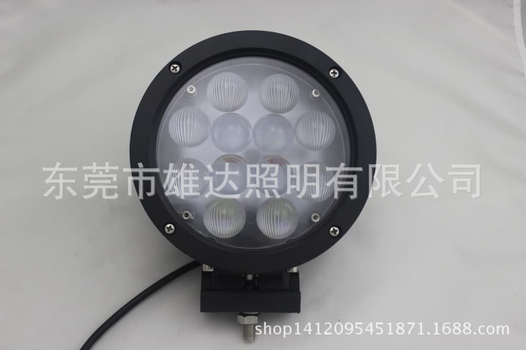 4D New Model Black Round LED Work Light 60W for Off-Road Vehicle Roof Light Modification, Forklift Auxiliary Light