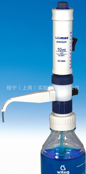 German Witeg 10ml Bottle Top Dispenser Vernier Adjustable 5370003OE Lainai Bottle Top Pipette