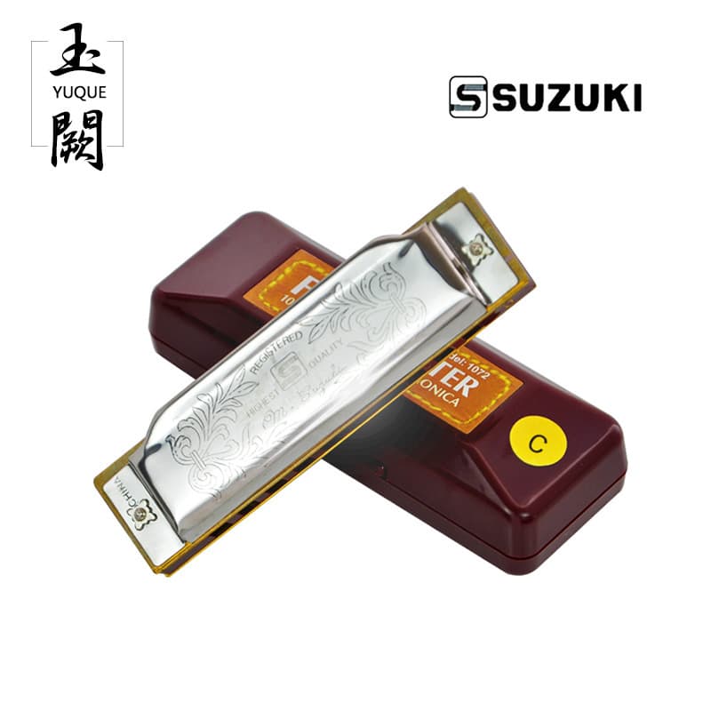Genuine SUZUKI 1072 Suzuki 10-Hole Blues Harmonica Blues Harmonica 12 Keys Available