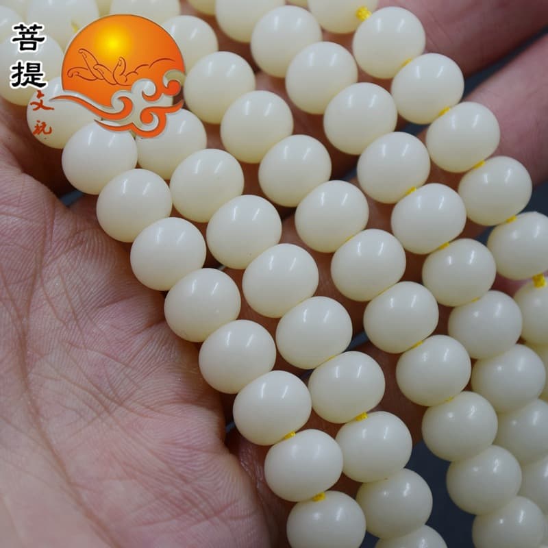 Factory Supply 108 Apple Round Bead White Jade Bodhi Root 114 Drum Bead White Bodhi Root Apple Orchard Bodhi